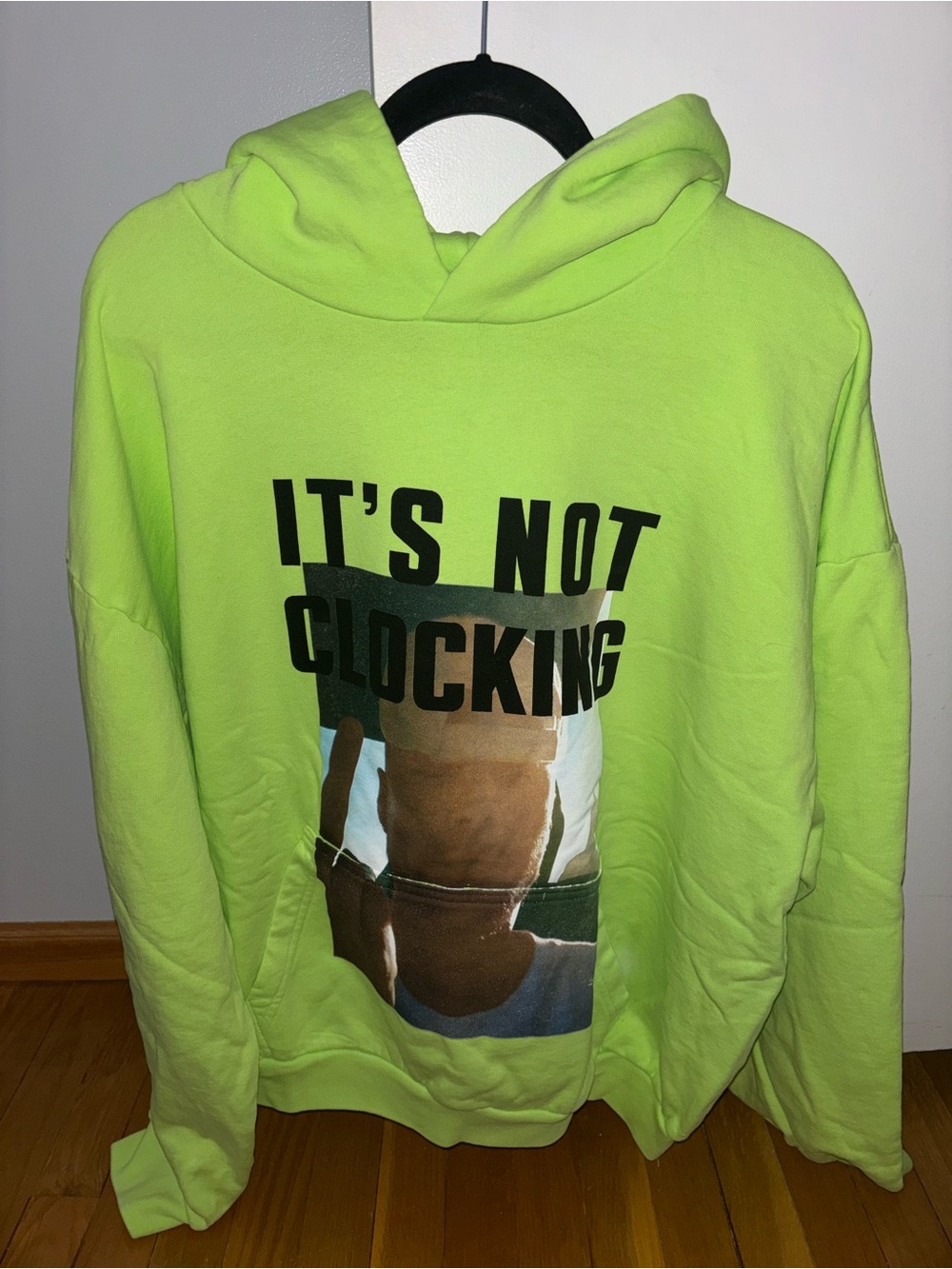 SKYLRK Neon Green “It’s Not Clocking” Hoodie - Justin Bieber